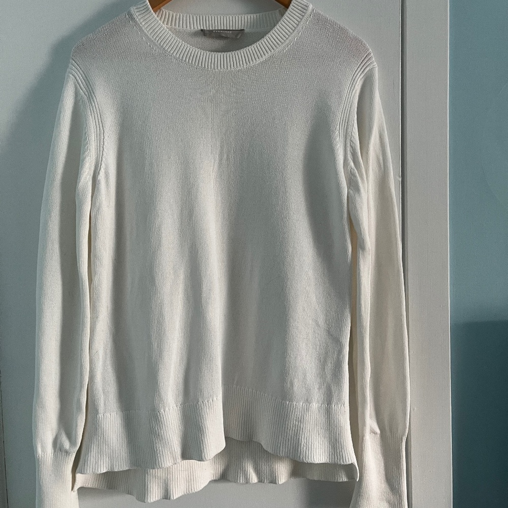 Madewell Cotton Crewnneck Sweater, White, L